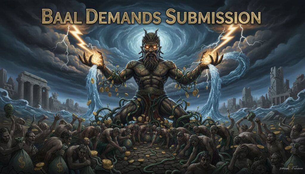 Over time, Baal came to stand for much more than a weather god, symbolizing human hunger for control over nature, sex, and money without bowing to the Creator, with standout title text.